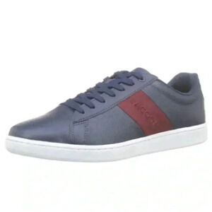 Lacoste  Carnaby Lace - Up Sneakers in Navy Blue and Burgundy Mens Size 10.5 NWT